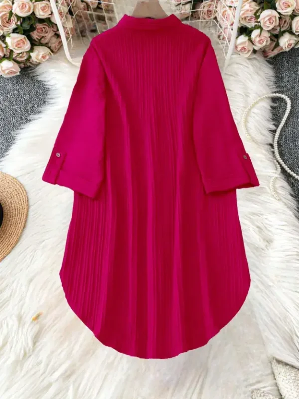 Women Regular Fit Self Design Button Down Collar Casual Shirt