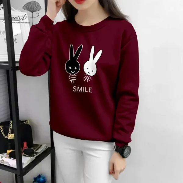 Women Printed Round Neck Cotton Blend Maroon T-Shirt