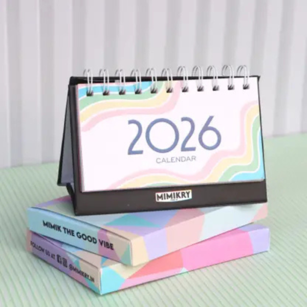 Mimikry Flip Desk Calendar, Aesthetic Office and Home 2026 Table Calendar (Multicolor, Aesthetic)