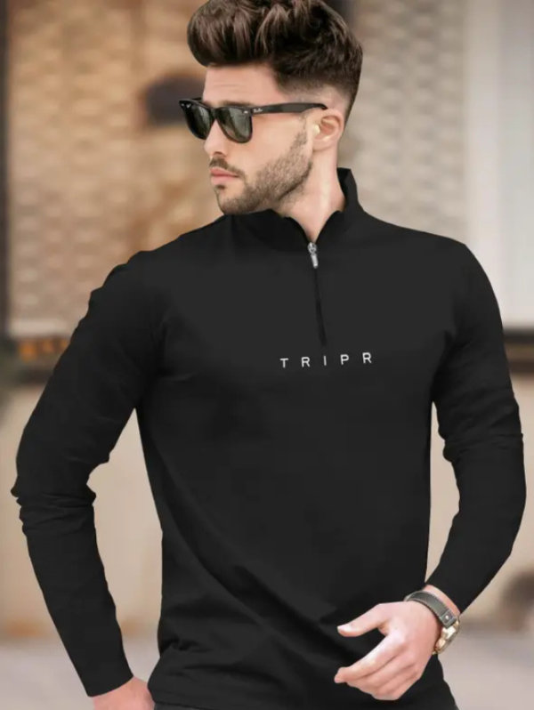 Men Solid Henley Neck Cotton Blend Black T-Shirt