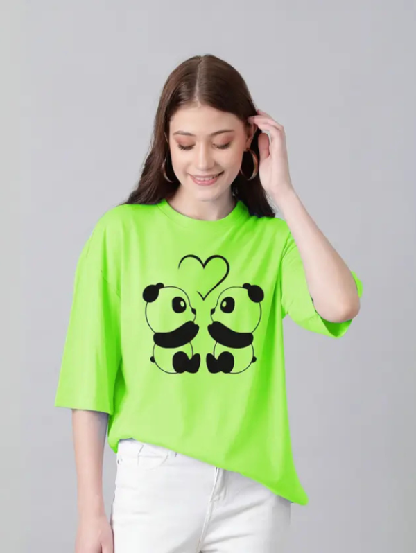 Women Printed Round Neck Cotton Blend Light Green T-Shirt