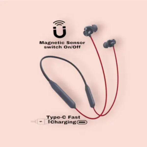 GDS Elegant Bass Neckband - Ergonomic Design, Great audio experience_X2 Bluetooth & Wired (Red, In the Ear)