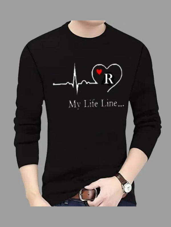 Men Printed, Typography Round Neck Polyester Black T-Shirt