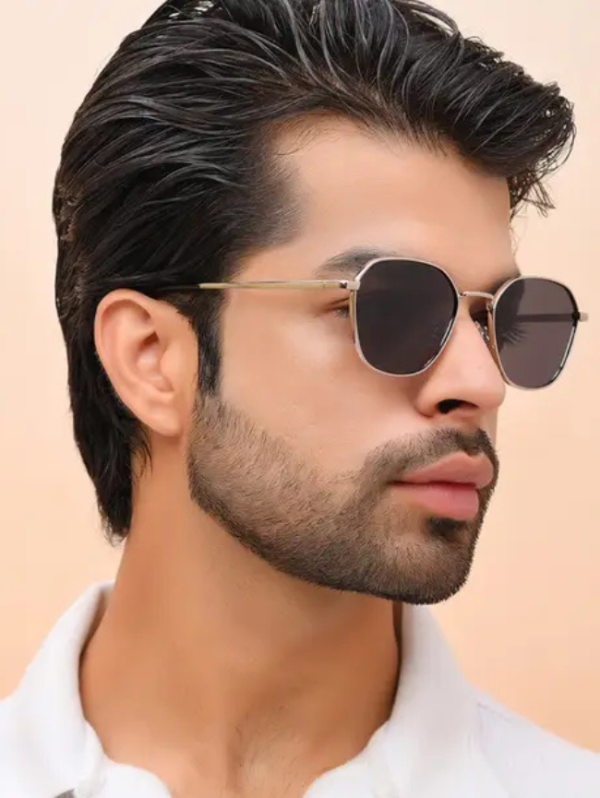 Polarized, UV Protection Retro Square Sunglasses (55) (For Men & Women, Black)