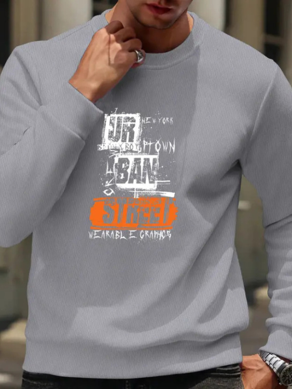 Men Printed Round Neck Polyester Grey T-Shirt