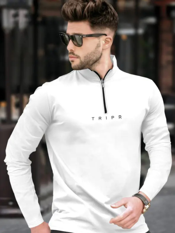 Men Solid Henley Neck Cotton Blend White T-Shirt