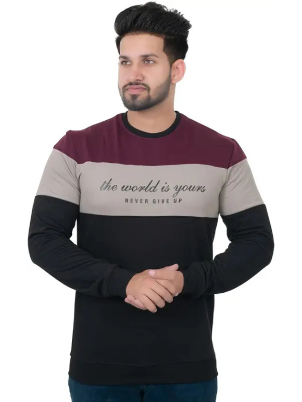 Men Printed Round Neck Polyester Multicolor T-Shirt