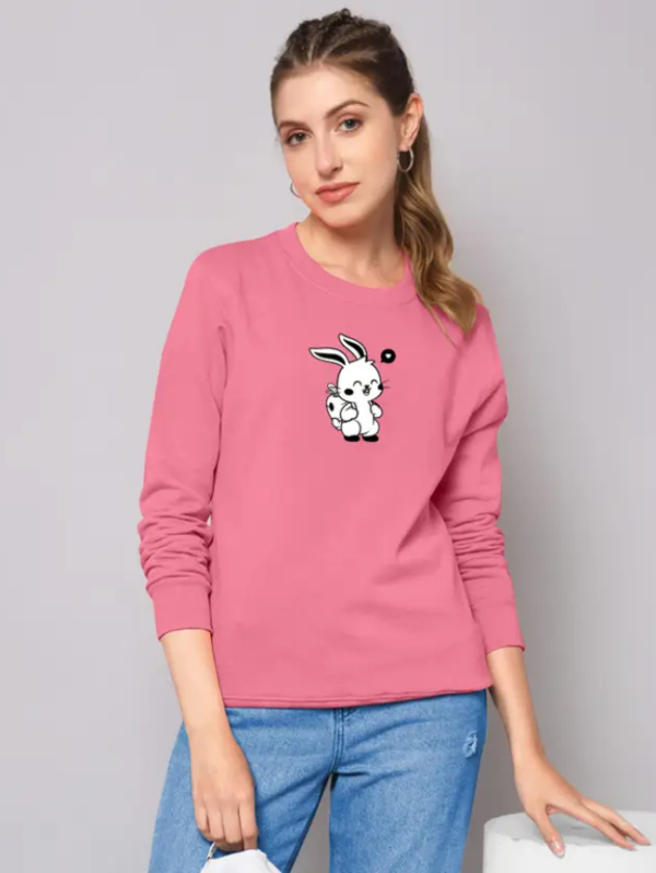 Casual Cuffed Sleeves Printed Women Pink Top