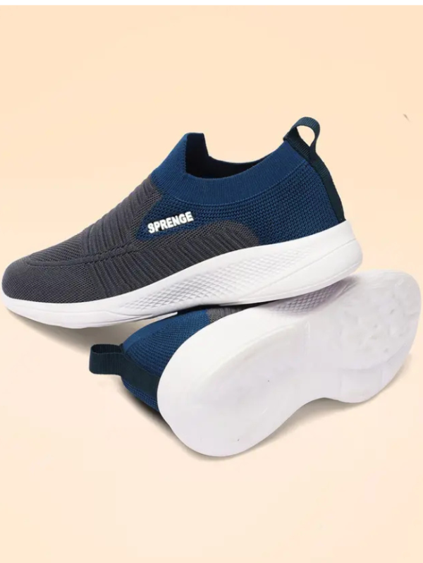 SP-SABER-D.GREY T.BLUE Walking Shoes For Men (Grey, Blue , 9)