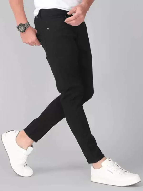 Men Slim Mid Rise Black Jeans