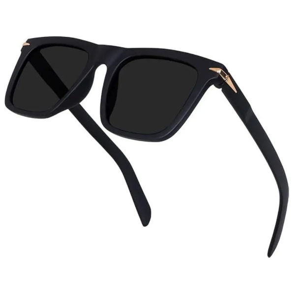 UV Protection Retro Square Sunglasses (53) (For Men & Women, Black)