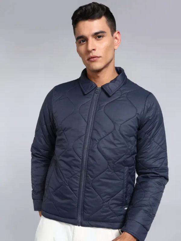 Full Sleeve Solid Men Quilted Jacket