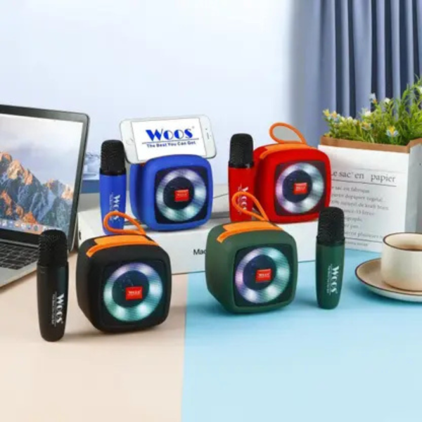WOOS BEST 3D Ultra Thumping Deep Bass with wireless mic compact design 15 W Bluetooth Home Audio Speaker (Multicolor, 5.2 Channel)