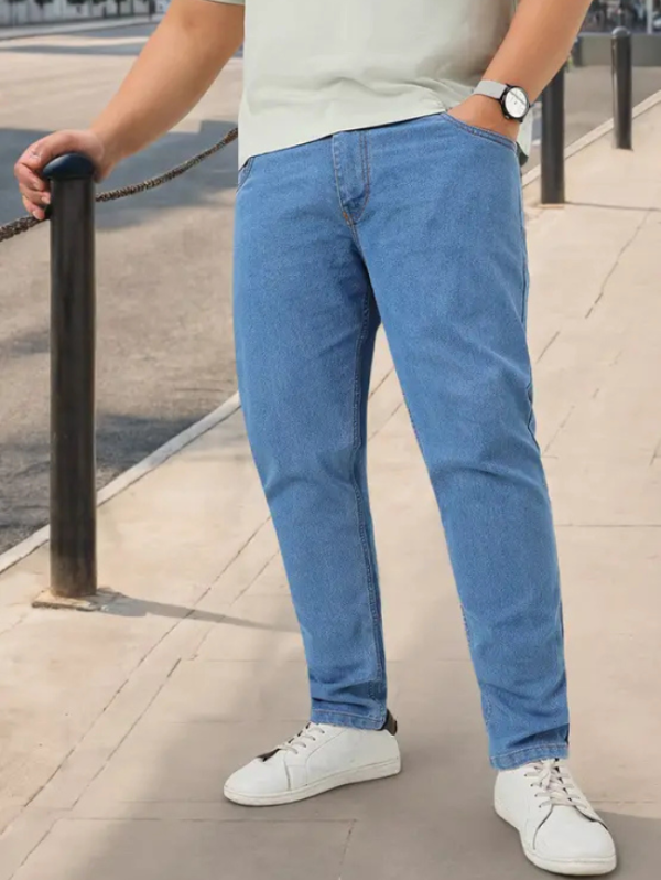 Men Regular Mid Rise Light Blue Jeans