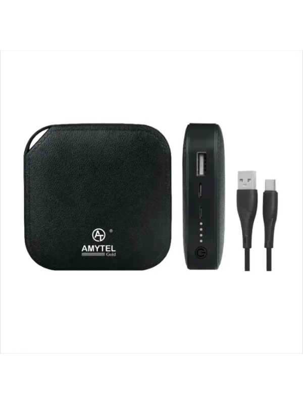 AMYTEL 10000 mAh 15 W Mini Pocket Size Power Bank (Black, Lithium-ion, Power Delivery 2.0, Quick Charge 2.0, Quick Charge 3.0 for Mobile, Tablet, Earbuds, Speaker, Trimmer)