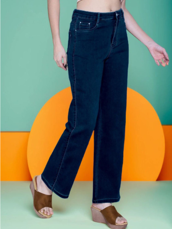 Women Solid Bootilicious Wide Leg High-Rise Stretchable Jeans