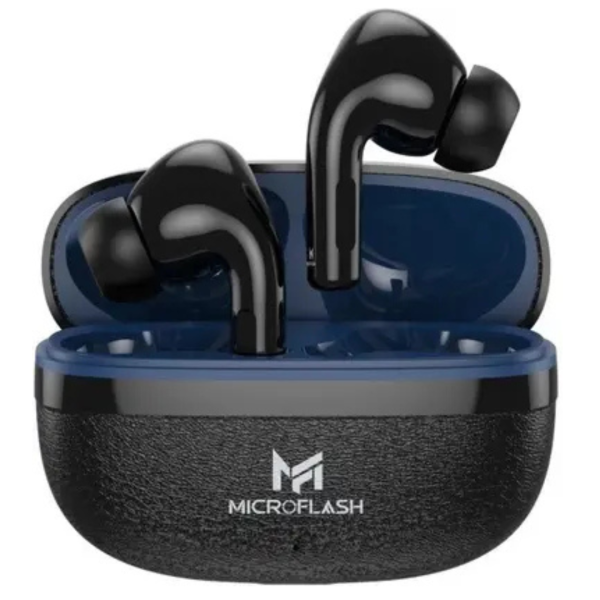 Microflash L95 2days Battery, Touch, Strong Bass, Dual Mic, AI ENC, Low Latency Bluetooth (Blue, True Wireless)