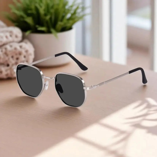 UV Protection Retro Square, Round Sunglasses (Free Size) (For Men & Women, Black)