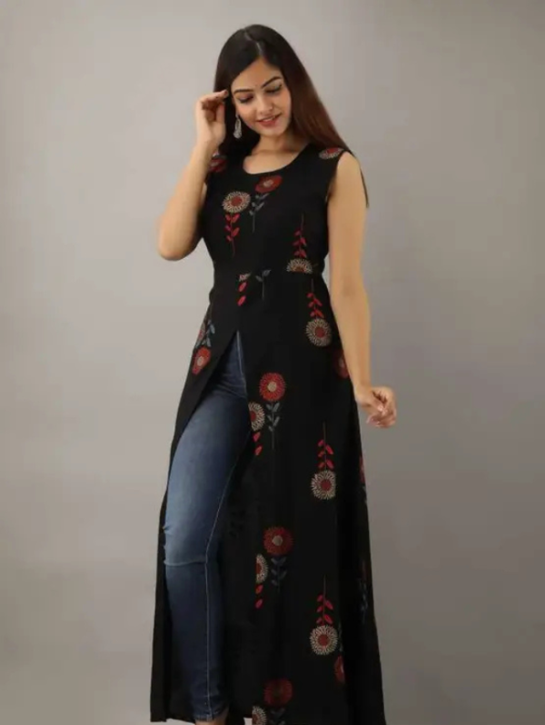 Women Maxi Black, Red Full Length Dress