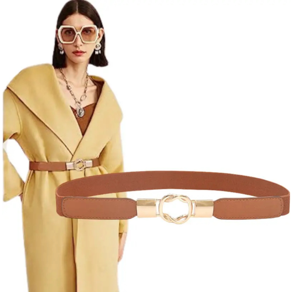 Women Casual, Party Brown Artificial Leather, Fabric Belt