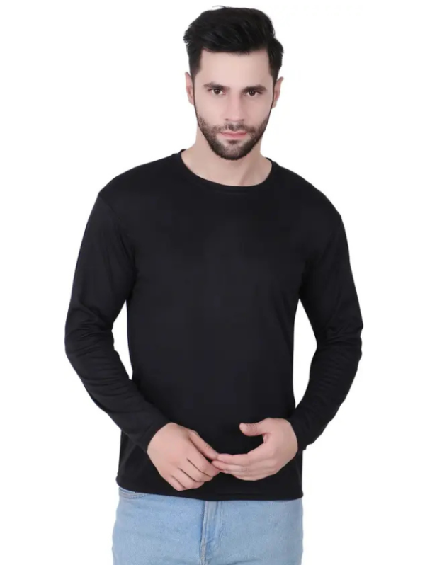 Men Solid Round Neck Polyester Grey T-Shirt