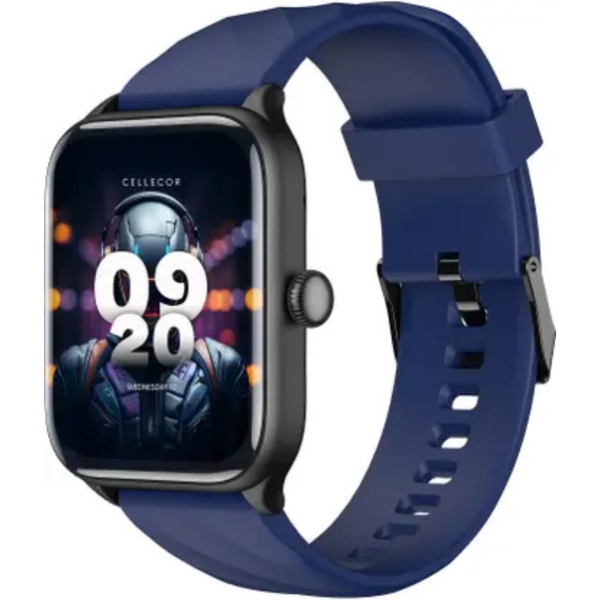 Cellecor STEW 1.83" BT Calling, 500 NITS, AI Voice Assistant,SPo2,HR, Split Screen Smartwatch (Blue Strap, Free Size)