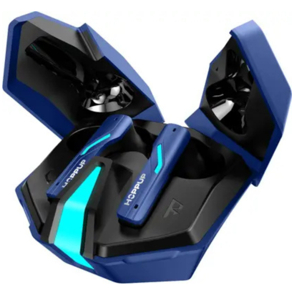 HOPPUP Xo6 Gaming Earbuds with 35MS Low Latency, RGB LED, 13MM DRIVERS & 50H PlayTime Bluetooth (Cobalt Blue, True Wireless)