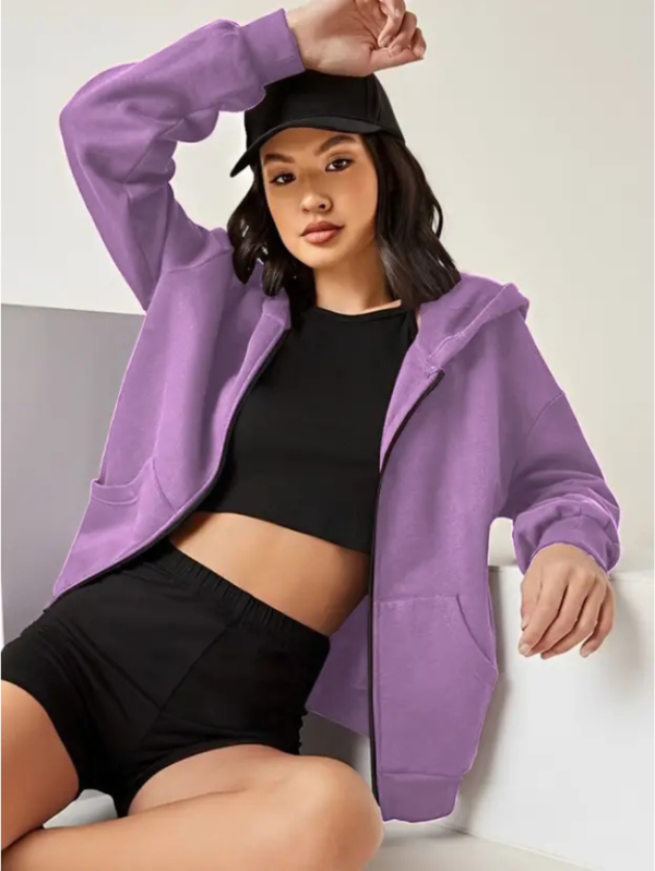 Women Solid Fleece Jacket