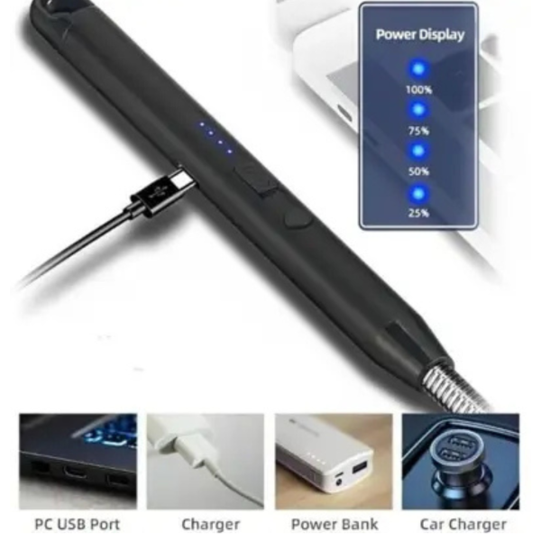 DN BROTHERS Rechargeable Gas Lighter For Kitchen Stove,Candle, 360deg Flame Adjustable DN70 USB Rechargeable Electric Lighter for Kitchen, Pooja Room, Candles, BBQ DN70 Cigarette Lighter (Multicolor)