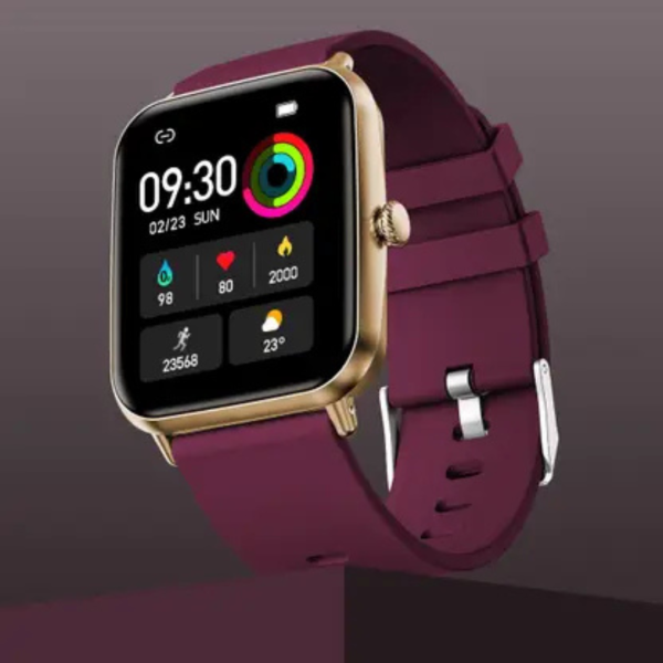 Fire-Boltt Ninja Calling Pro 42.9mm (1.69) Bluetooth Calling Smartwatch AI Voice Assistant Smartwatch (Wine Strap, Free Size)