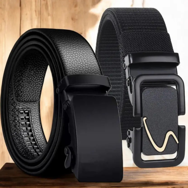 Men Casual, Formal, Evening, Party Black Artificial Leather, Nylon Belt
