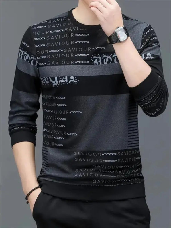 Men Printed Round Neck Polyester Grey T-Shirt