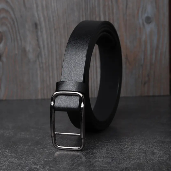 Women Formal Black Artificial Leather Belt