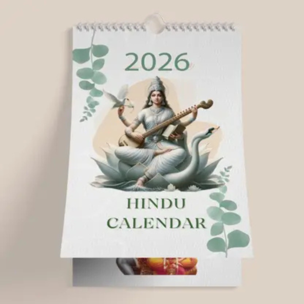 Kaameri Bazaar 2026 Religious Wall Hanging Hindu Calendar 17.5 Inch x 12 Inch 2026 Wall Calendar (Multicolor, Hindu, Spiritual)