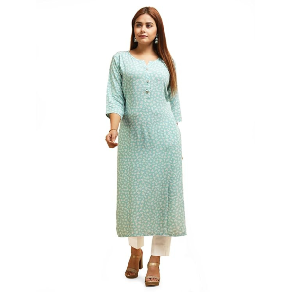 Women Viscose Rayon Kurti Pant Set