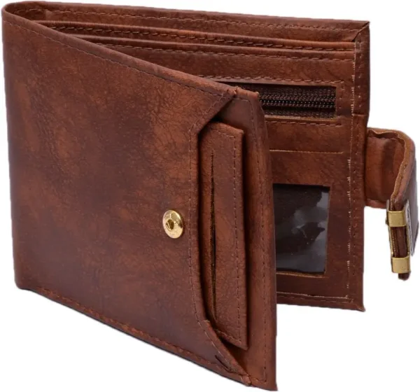Men Casual, Evening/Party, Formal, Travel, Ethnic Brown Artificial Leather RFID Wallet - Regular Size (8 Card Slots)
